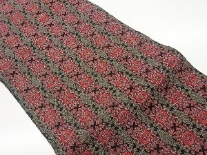 縞に華文模様織出し名古屋帯